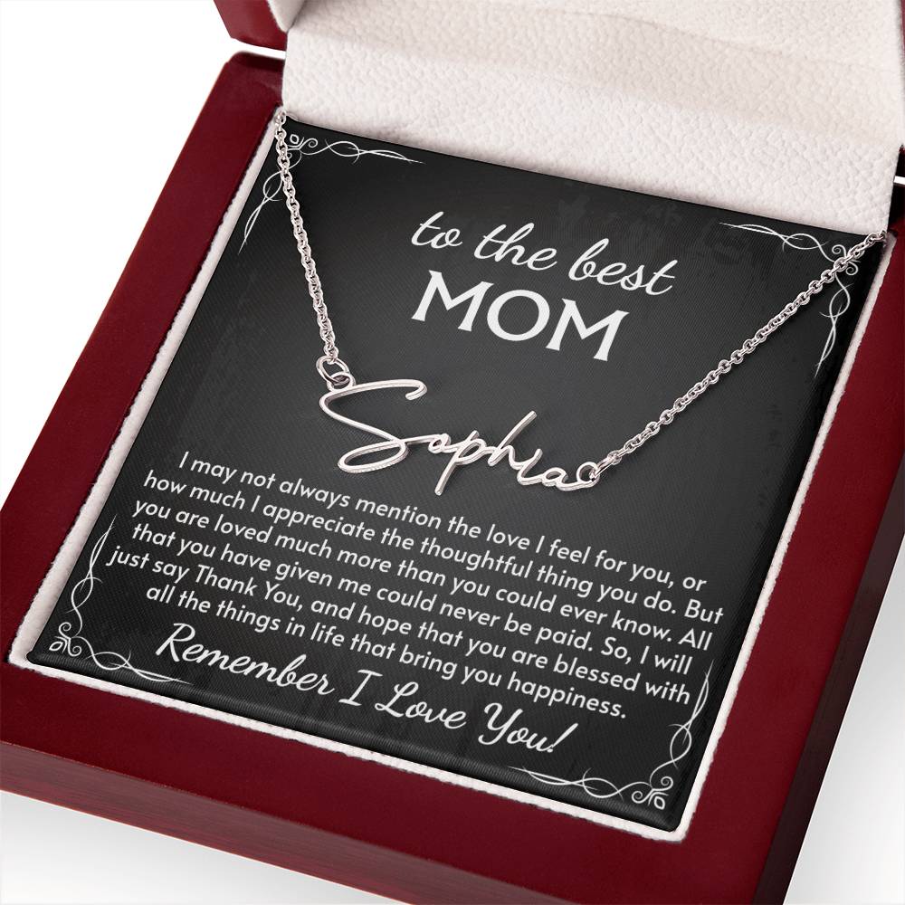 Signature Style Name Necklace for Mom, Perfect for Birthday, Mother's Day, Christmas, Thanksgiving Symbol of Appreciation and Love