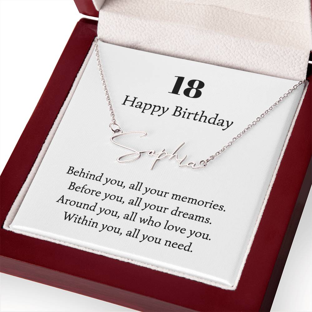217 happy birthday name neckalce signature