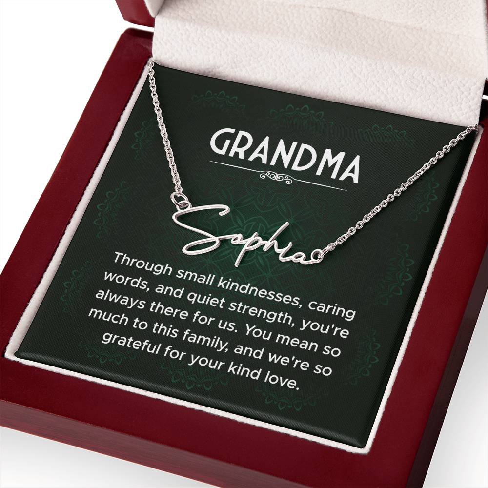 Grandma Name Necklace From Granddaughter Mothers Day Necklace Christmas Birthday Gift From Grandson To My Grandmother Present With Message Card