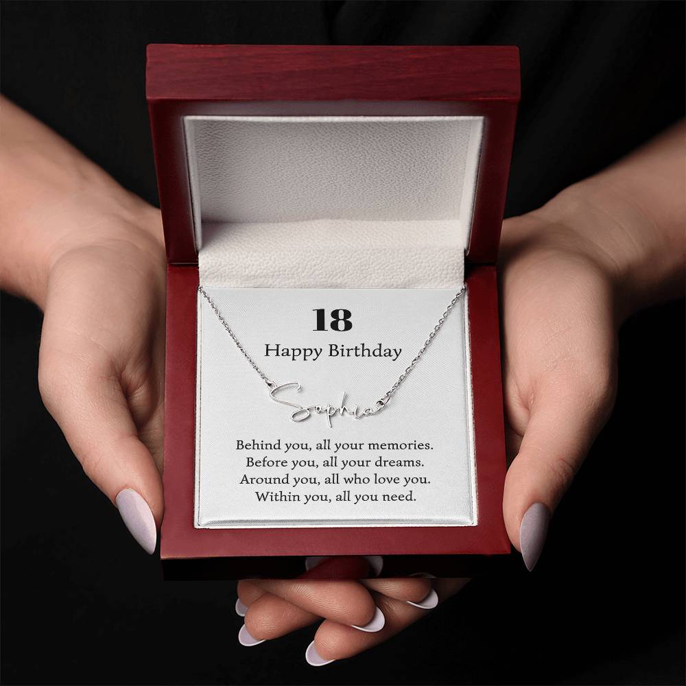 217 happy birthday name neckalce signature