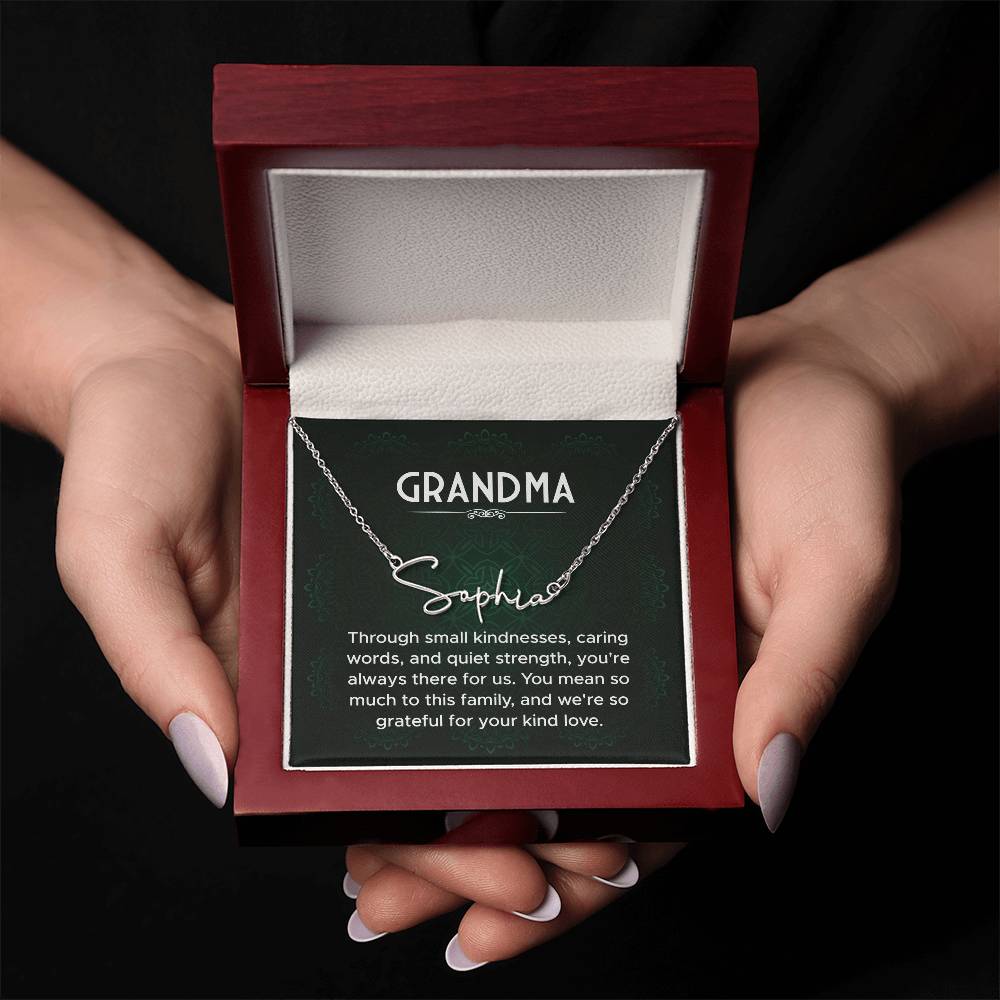 Grandma Name Necklace From Granddaughter Mothers Day Necklace Christmas Birthday Gift From Grandson To My Grandmother Present With Message Card
