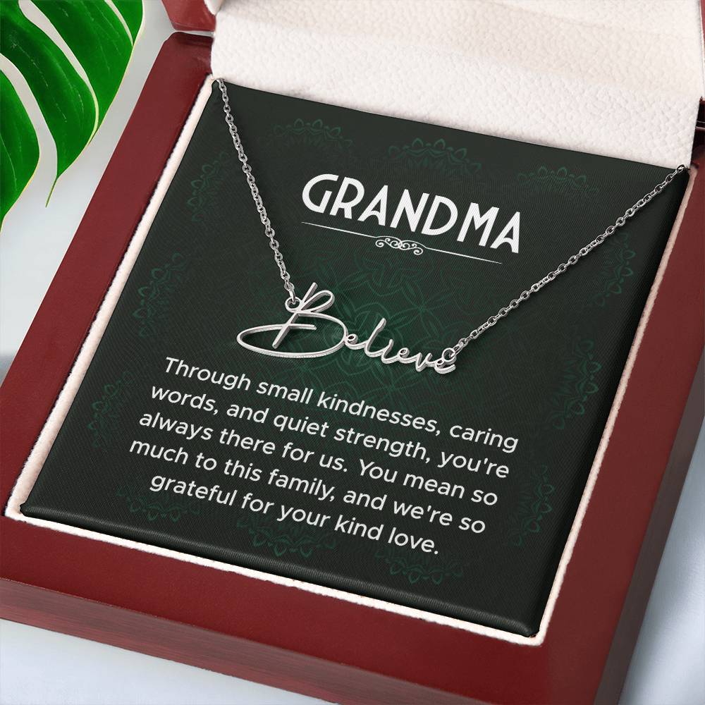 Grandma Name Necklace From Granddaughter Mothers Day Necklace Christmas Birthday Gift From Grandson To My Grandmother Present With Message Card