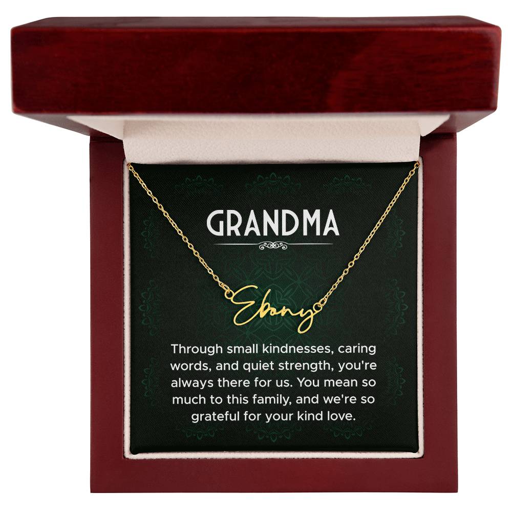 Grandma Name Necklace From Granddaughter Mothers Day Necklace Christmas Birthday Gift From Grandson To My Grandmother Present With Message Card