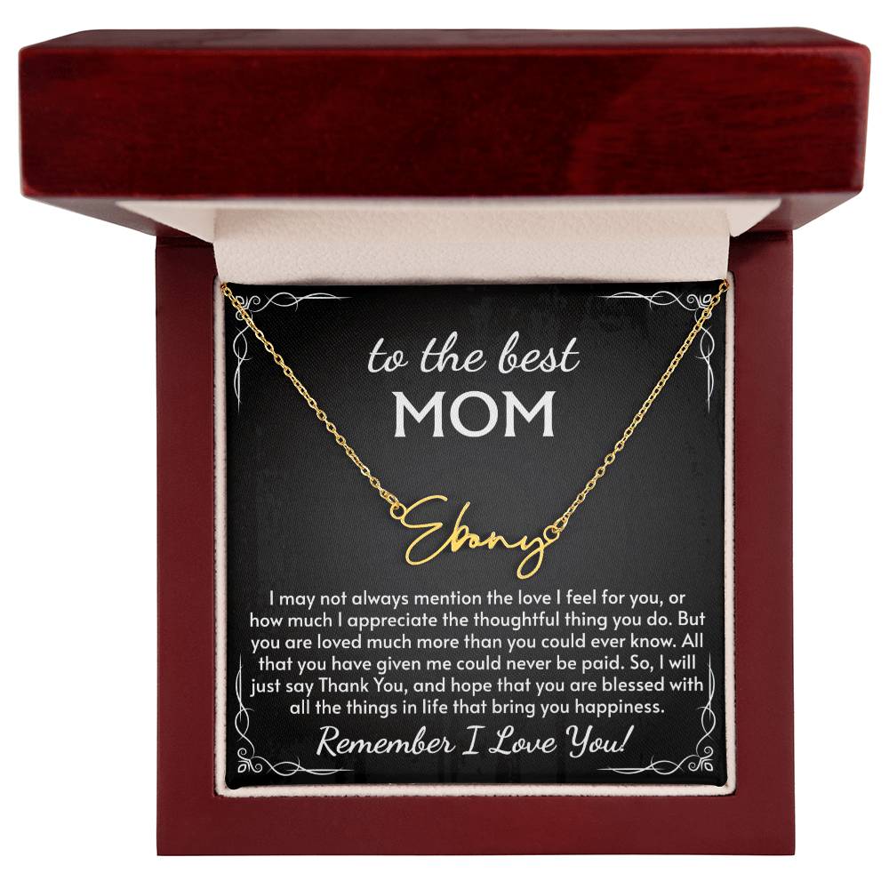 Signature Style Name Necklace for Mom, Perfect for Birthday, Mother's Day, Christmas, Thanksgiving Symbol of Appreciation and Love