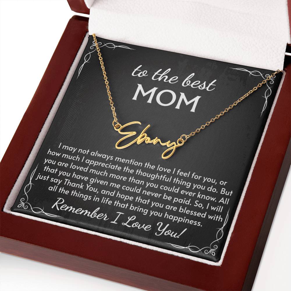 Signature Style Name Necklace for Mom, Perfect for Birthday, Mother's Day, Christmas, Thanksgiving Symbol of Appreciation and Love