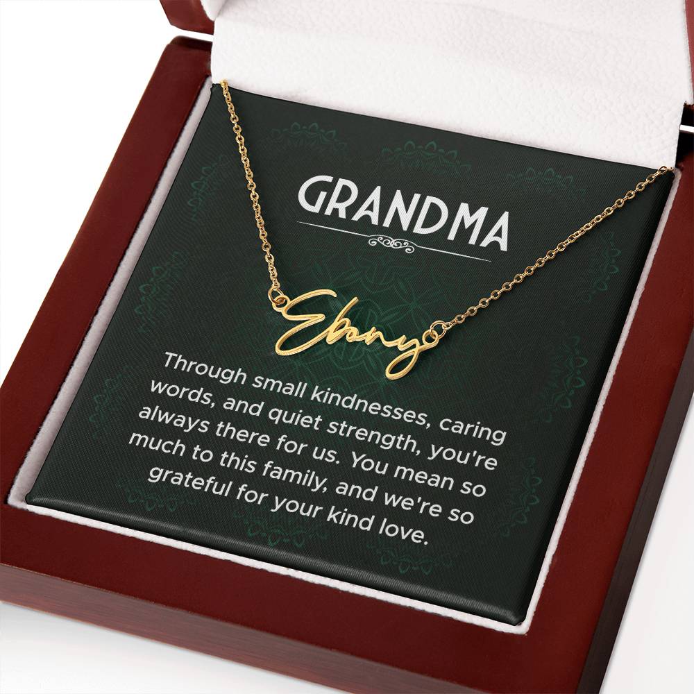 Grandma Name Necklace From Granddaughter Mothers Day Necklace Christmas Birthday Gift From Grandson To My Grandmother Present With Message Card