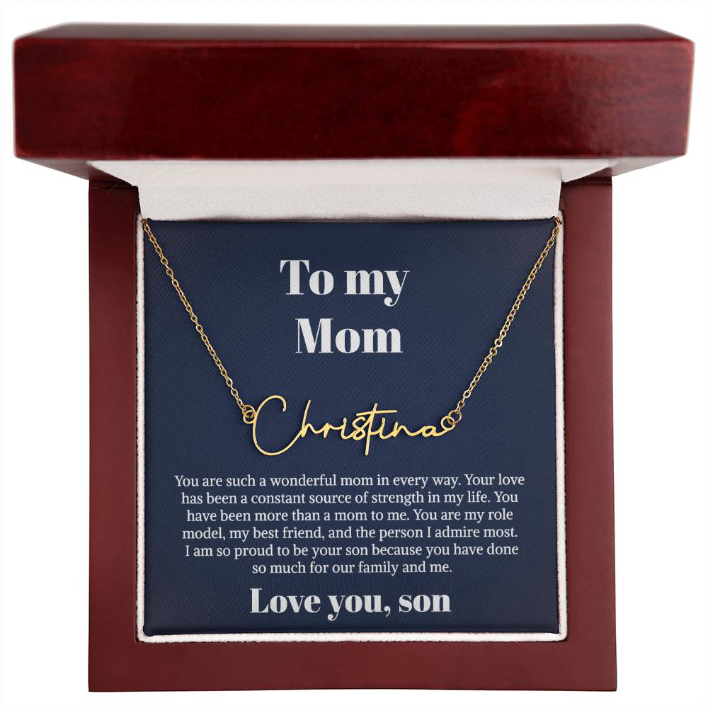 To My Mom Gifts - Necklace for Mom - Necklace Gift for Mom from Daughter - Personalzied Name Necklace
