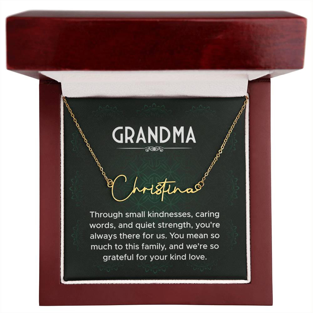 Grandma Name Necklace From Granddaughter Mothers Day Necklace Christmas Birthday Gift From Grandson To My Grandmother Present With Message Card
