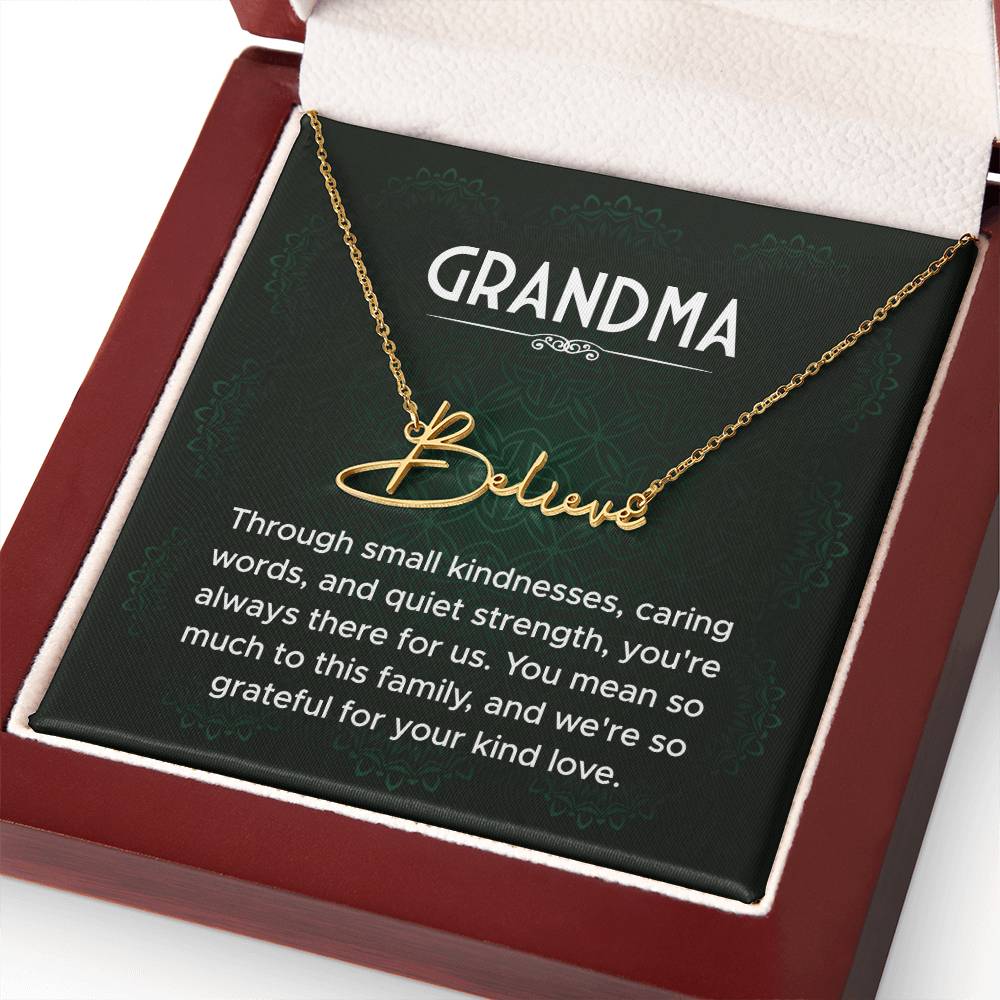 Grandma Name Necklace From Granddaughter Mothers Day Necklace Christmas Birthday Gift From Grandson To My Grandmother Present With Message Card