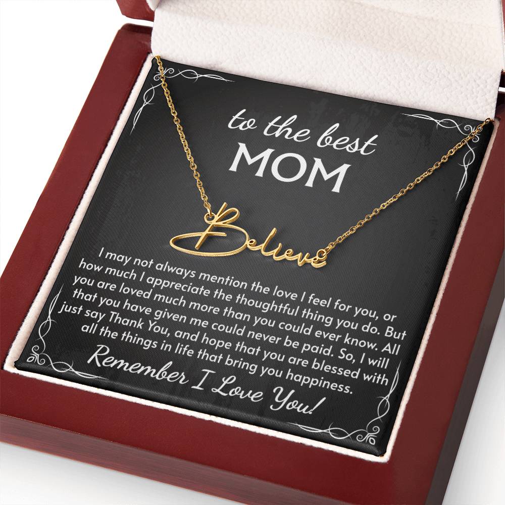 Signature Style Name Necklace for Mom, Perfect for Birthday, Mother's Day, Christmas, Thanksgiving Symbol of Appreciation and Love