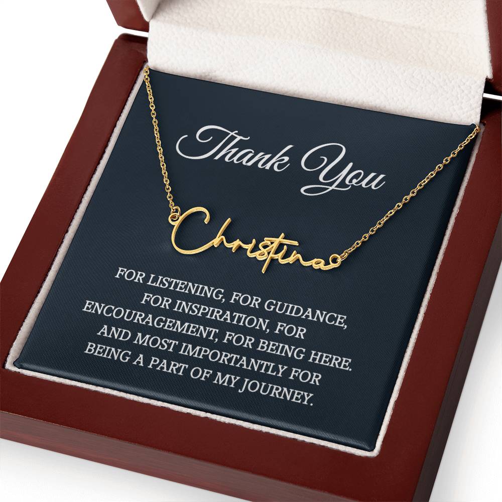 Thank you Jewelry Gift, Appreciation Gift for Her, Thank you Gift for Friends, Christmas Jewelry Gift for Her, Signature Style Name Necklace