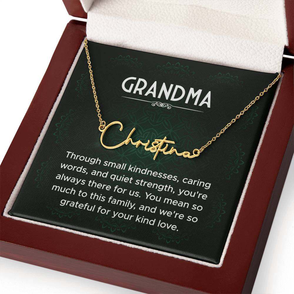 Grandma Name Necklace From Granddaughter Mothers Day Necklace Christmas Birthday Gift From Grandson To My Grandmother Present With Message Card
