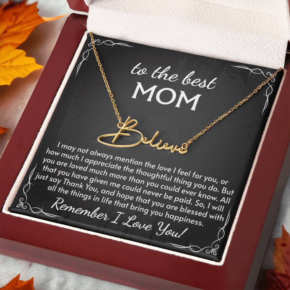 Signature Style Name Necklace for Mom, Perfect for Birthday, Mother's Day, Christmas, Thanksgiving Symbol of Appreciation and Love