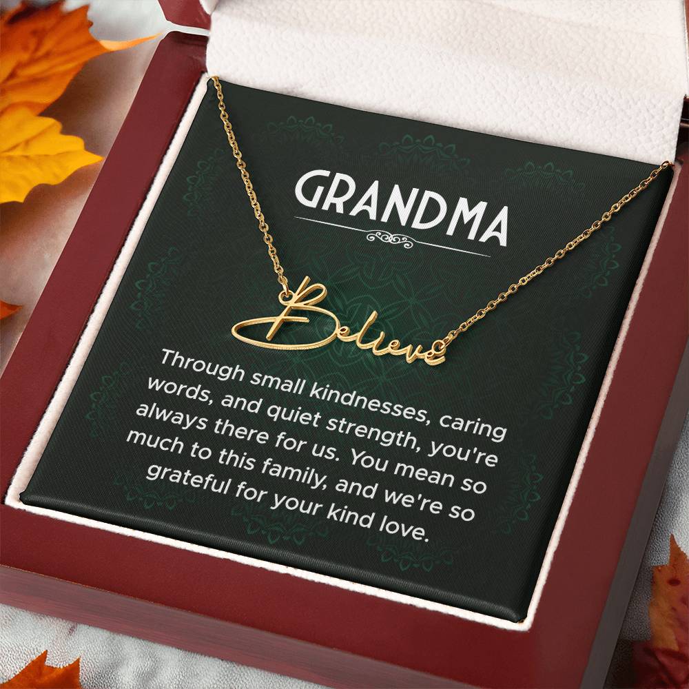 Grandma Name Necklace From Granddaughter Mothers Day Necklace Christmas Birthday Gift From Grandson To My Grandmother Present With Message Card