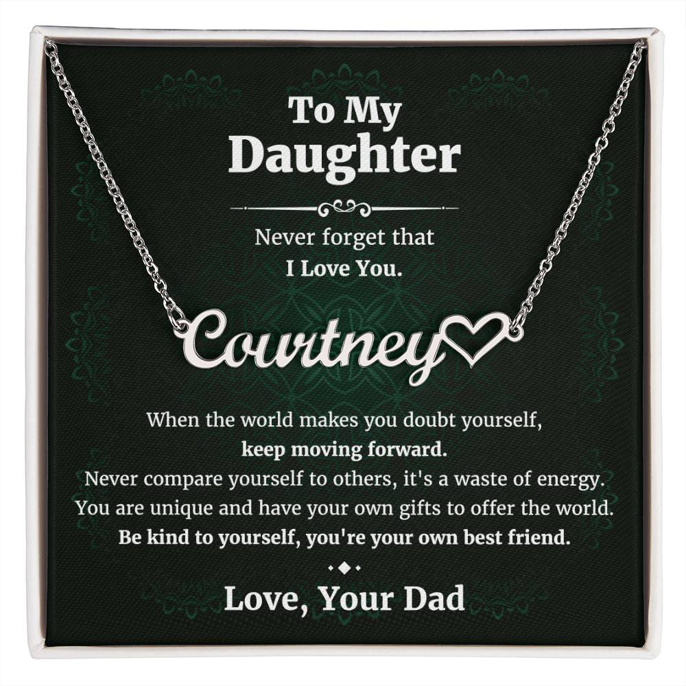 Daughter Gifts from Dad Name Name Necklace Birthday Christmas Valentine's day Gifts
