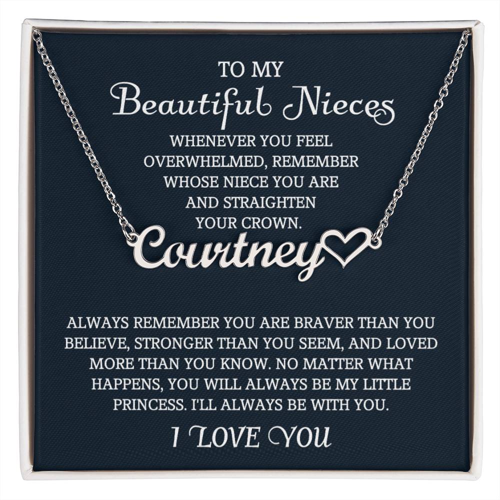 To My Niece Heart Name Necklace, Niece Gift from Aunt, Niece Gift, Birthday Gift for Niece, Niece Birthday Card, Gift for Niece