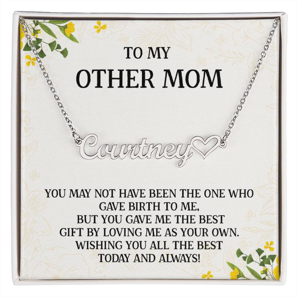 To My Other Mom Necklace Gift, Step Mom Necklace, Bonus Mom Jewelry, Unbiological Mom Gifts For Birthday, Mother's Day Present For Mom From Son Or Daughter, With Heartfelt Message Card And Amazing Box