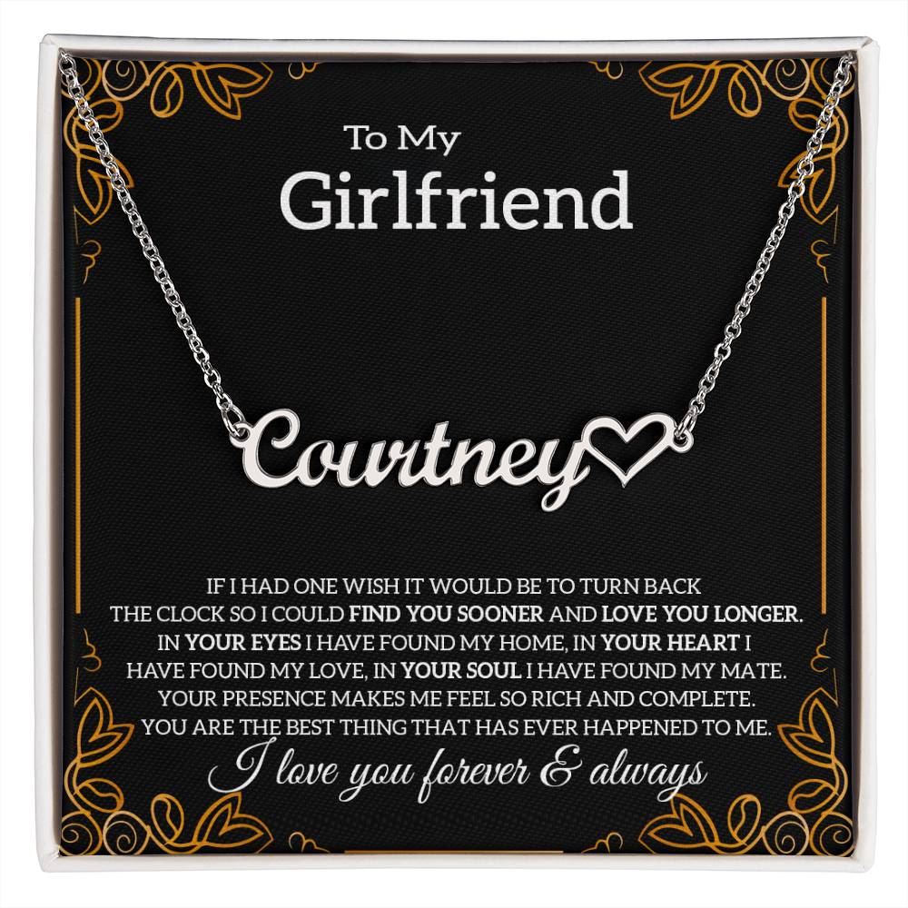 To My Girlfriend Necklace with Message Card, Boyfriend's Gift, Sentimental Anniversary Present, Birthday Gift for Her