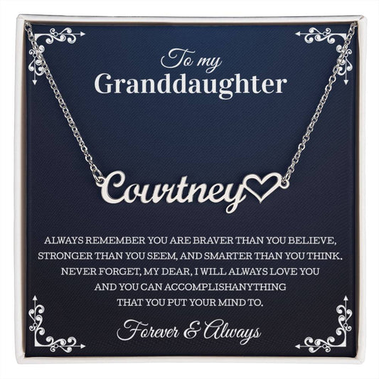 To My Granddaughter Heart Necklace Perfect Heartfelt Birthday, Graduation Or Holiday Gift For Your Granddaughter