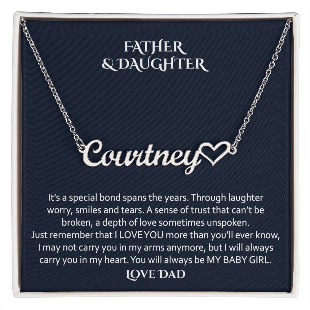To My Daughter, Gift From Dad, Daughter Necklace, Gift for Daughter from Dad, Father Daughter Necklace, Gold Necklace for Daughter from Dad, Custom Name