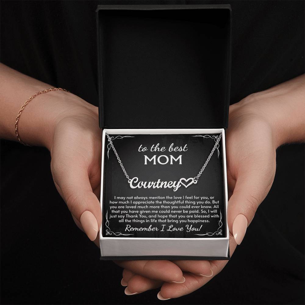 Heart Name Necklace for Mom, Perfect for Birthday, Mother's Day, Christmas, Thanksgiving Symbol of Appreciation and Love