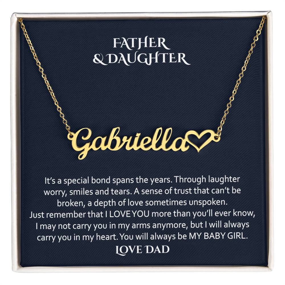 To My Daughter, Gift From Dad, Daughter Necklace, Gift for Daughter from Dad, Father Daughter Necklace, Gold Necklace for Daughter from Dad, Custom Name