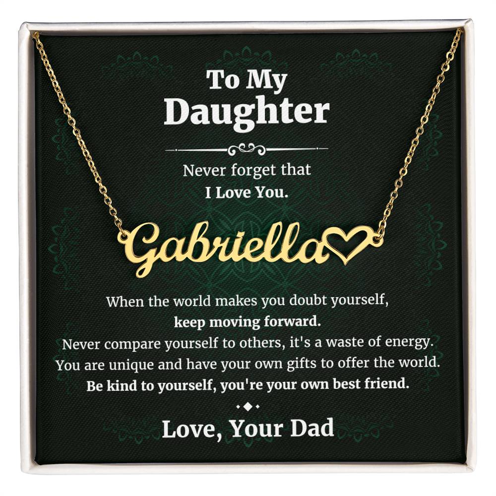 Daughter Gifts from Dad Name Name Necklace Birthday Christmas Valentine's day Gifts