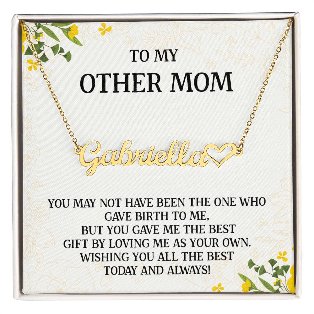 To My Other Mom Necklace Gift, Step Mom Necklace, Bonus Mom Jewelry, Unbiological Mom Gifts For Birthday, Mother's Day Present For Mom From Son Or Daughter, With Heartfelt Message Card And Amazing Box