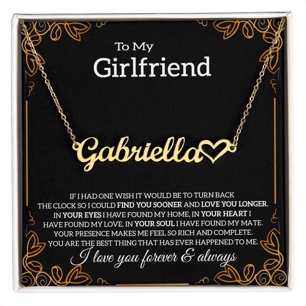 To My Girlfriend Necklace with Message Card, Boyfriend's Gift, Sentimental Anniversary Present, Birthday Gift for Her