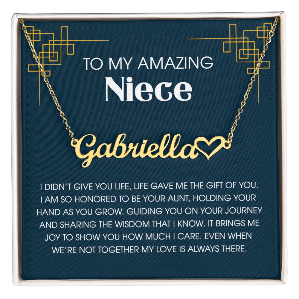 To My Niece Heart Name Necklace