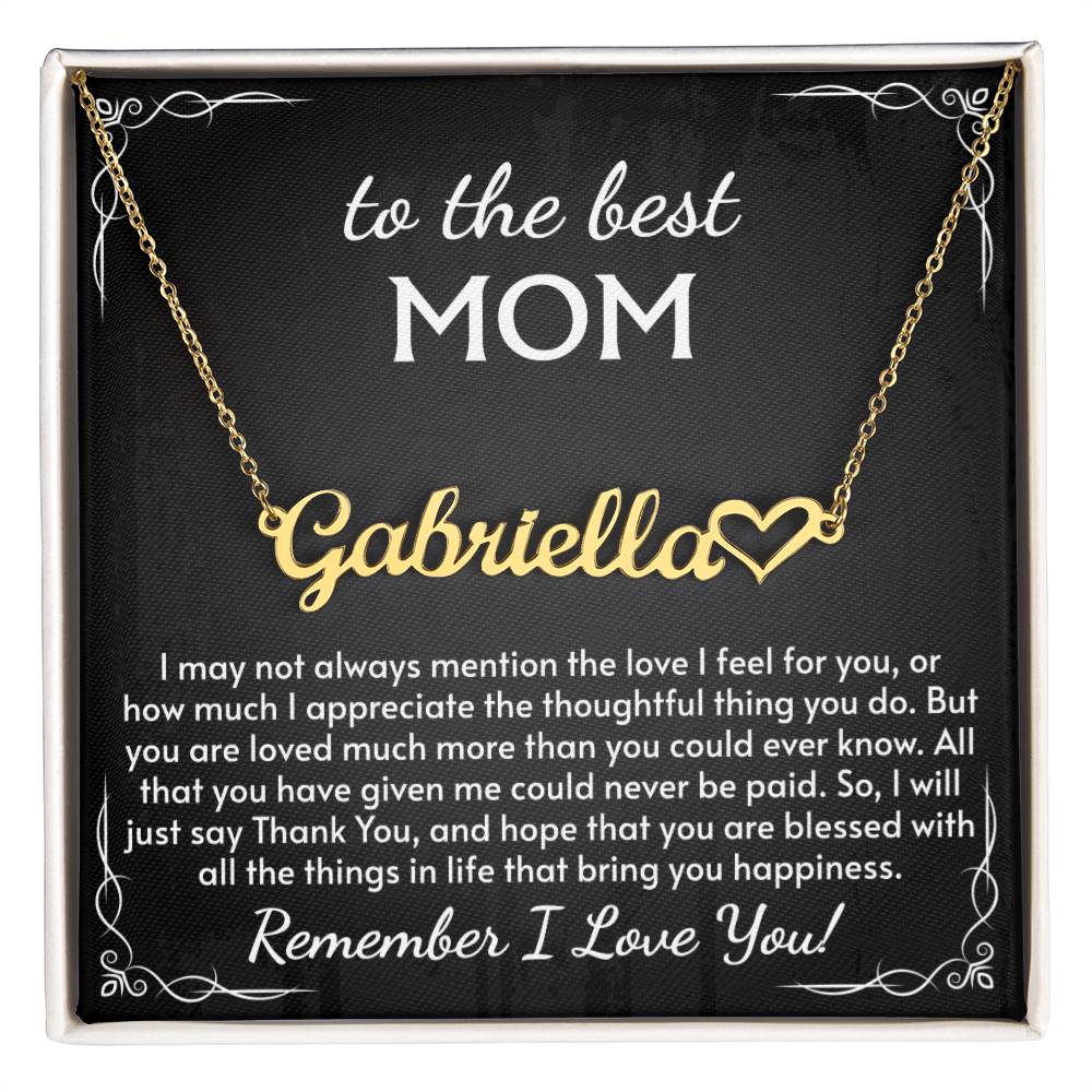 Heart Name Necklace for Mom, Perfect for Birthday, Mother's Day, Christmas, Thanksgiving Symbol of Appreciation and Love