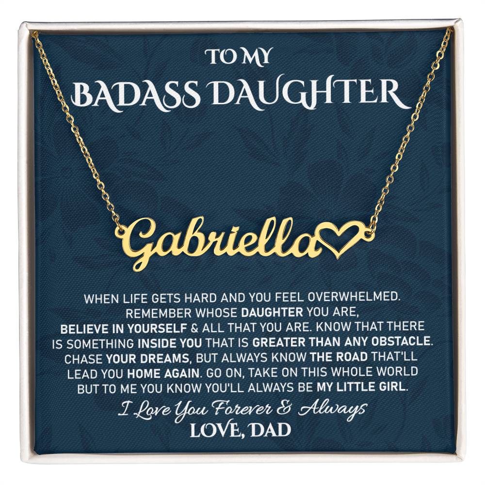 To My Daughter Necklace From Dad, Daughter Gifts From Dad, Father Daughter Necklace To My Beautiful Daughter I'm Proud To Be Your Father Birthday Gifts For Teen Girls Daughter Christmas Graduation Valentine Idea Gifts For Daughter