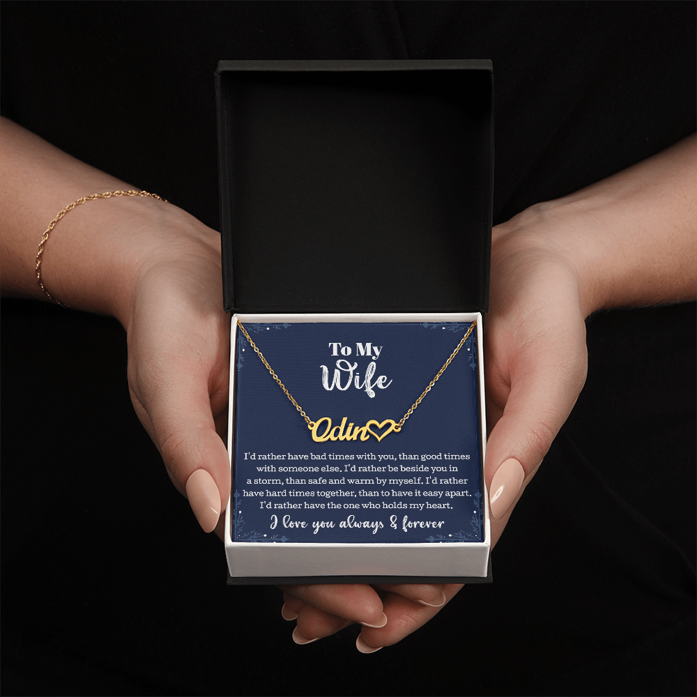 To My Wife Heart Name Necklace 0002