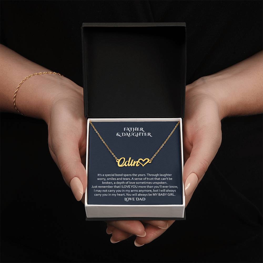 To My Daughter, Gift From Dad, Daughter Necklace, Gift for Daughter from Dad, Father Daughter Necklace, Gold Necklace for Daughter from Dad, Custom Name