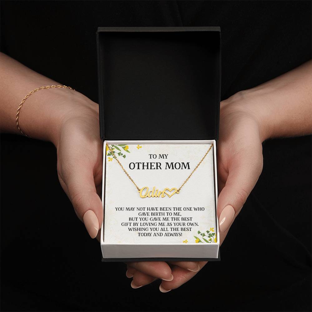 To My Other Mom Necklace Gift, Step Mom Necklace, Bonus Mom Jewelry, Unbiological Mom Gifts For Birthday, Mother's Day Present For Mom From Son Or Daughter, With Heartfelt Message Card And Amazing Box