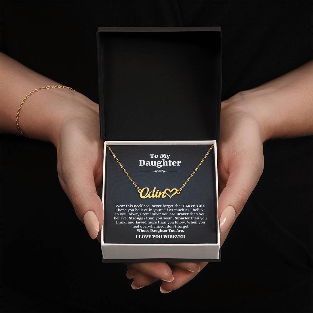 To My Daughter • I Love You Forever • Heart Name Necklace