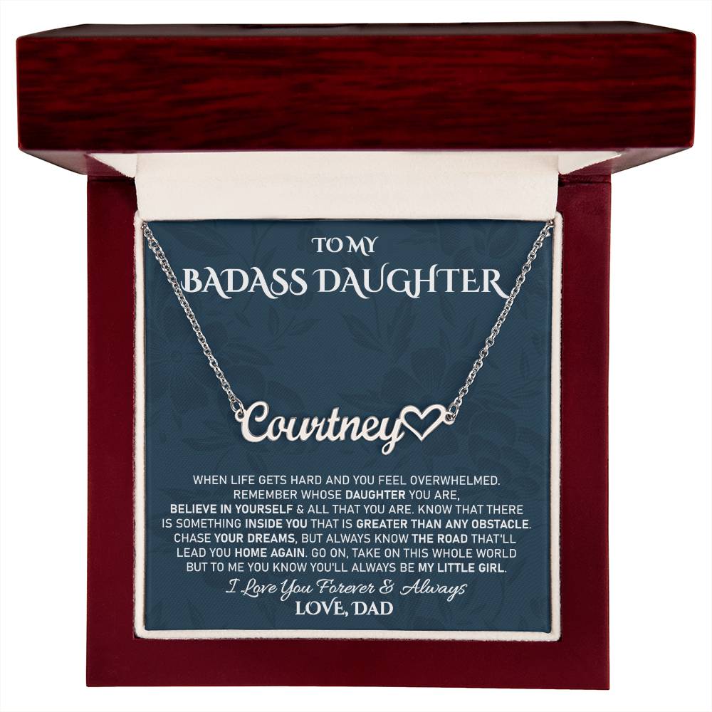 To My Daughter Necklace From Dad, Daughter Gifts From Dad, Father Daughter Necklace To My Beautiful Daughter I'm Proud To Be Your Father Birthday Gifts For Teen Girls Daughter Christmas Graduation Valentine Idea Gifts For Daughter