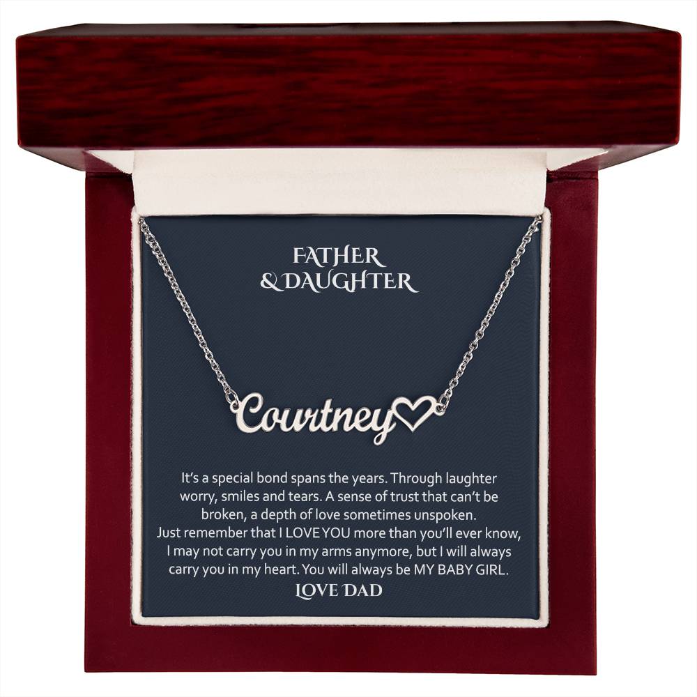 To My Daughter, Gift From Dad, Daughter Necklace, Gift for Daughter from Dad, Father Daughter Necklace, Gold Necklace for Daughter from Dad, Custom Name
