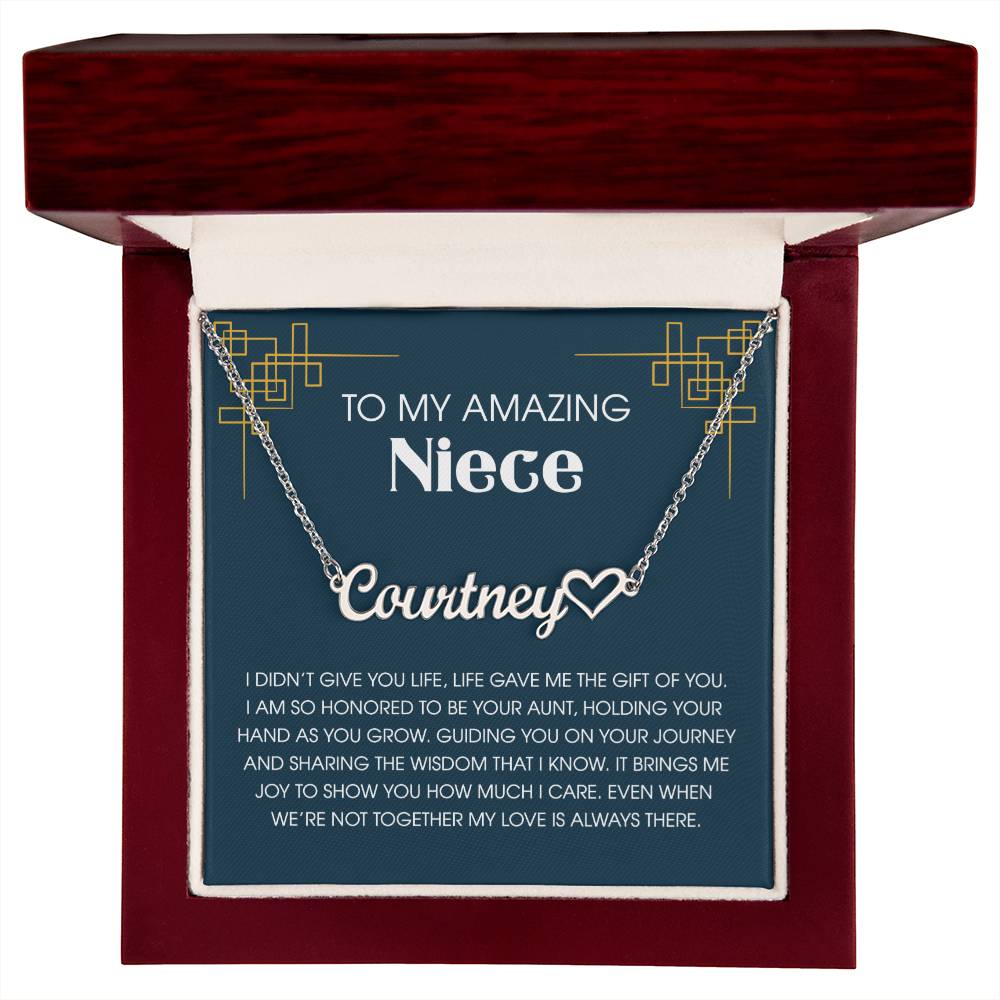 To My Niece Heart Name Necklace