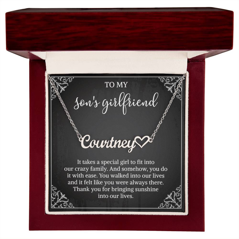 To my Son's Girlfriend Gifts, Signature Style Name Necklace, Valentine's Day Jewelry Birthday Gift
