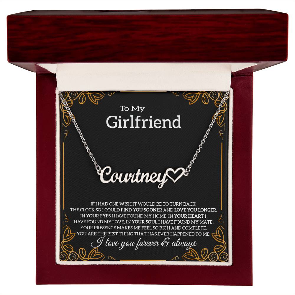 To My Girlfriend Necklace with Message Card, Boyfriend's Gift, Sentimental Anniversary Present, Birthday Gift for Her