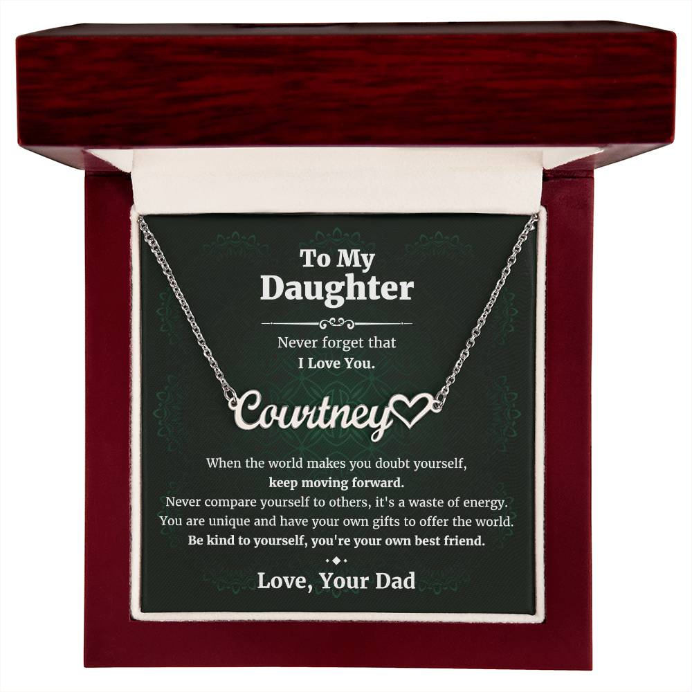 Daughter Gifts from Dad Name Name Necklace Birthday Christmas Valentine's day Gifts