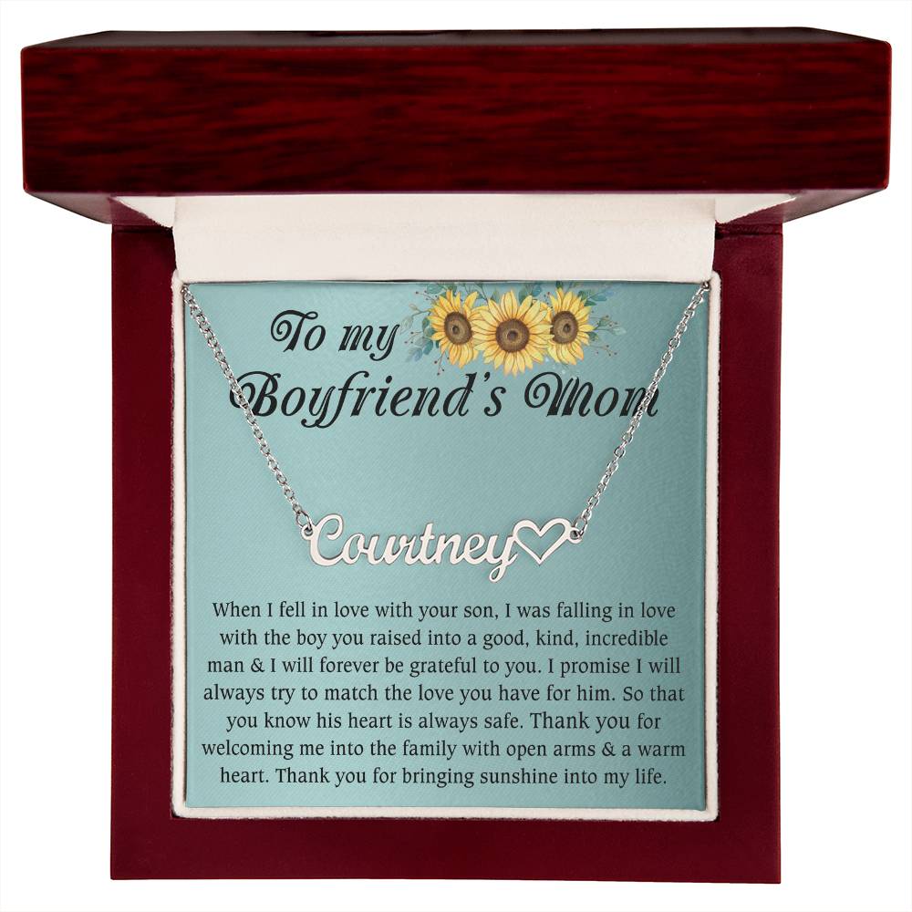 Gifts for Women, Heart Name Necklace for Mom Grandma Aunt Mother in Law Nana Boyfriend Mom