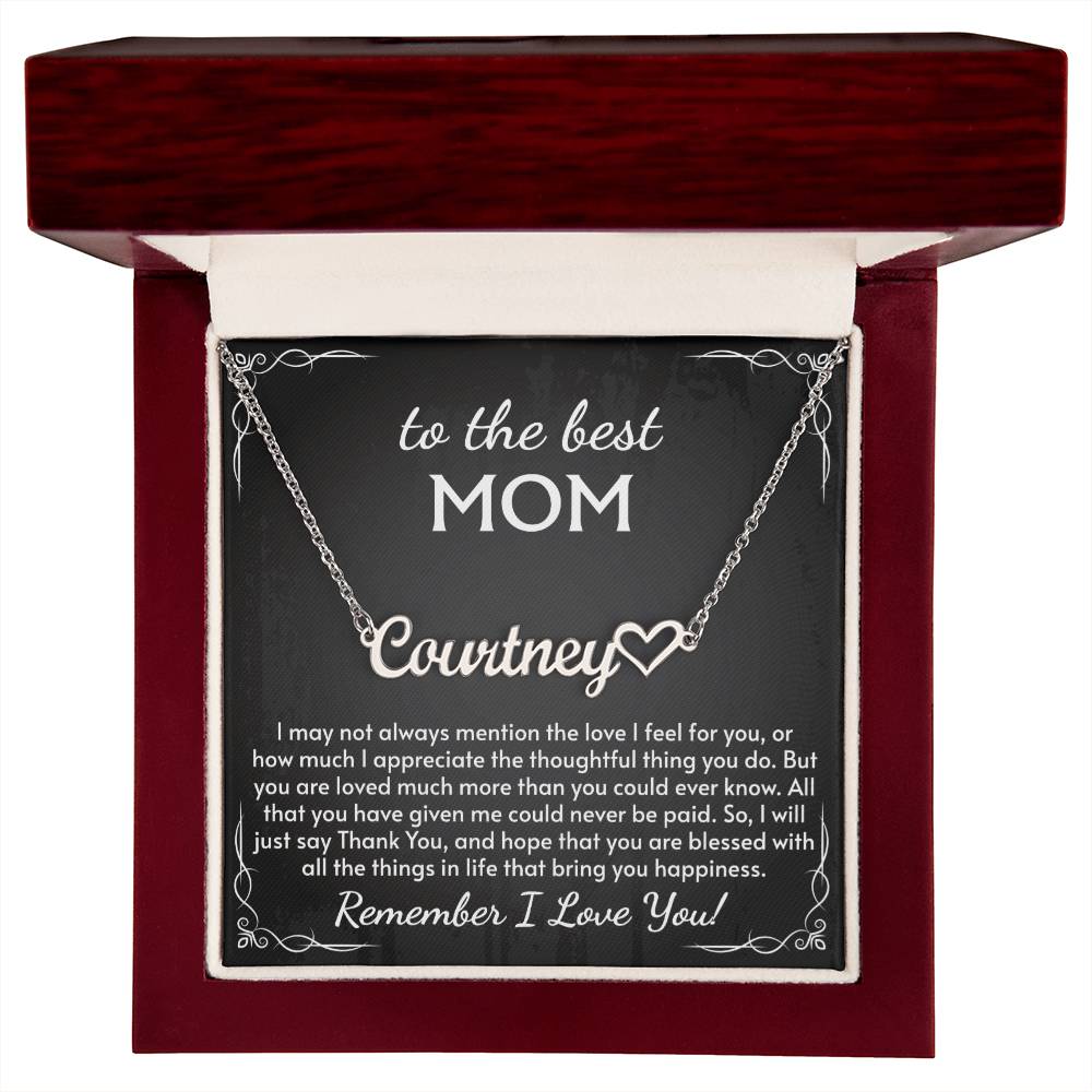 Heart Name Necklace for Mom, Perfect for Birthday, Mother's Day, Christmas, Thanksgiving Symbol of Appreciation and Love