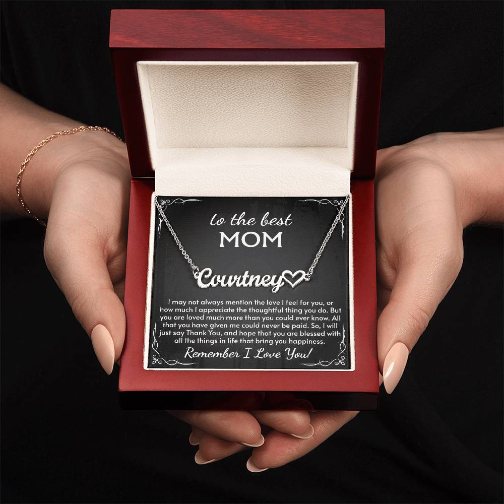 Heart Name Necklace for Mom, Perfect for Birthday, Mother's Day, Christmas, Thanksgiving Symbol of Appreciation and Love