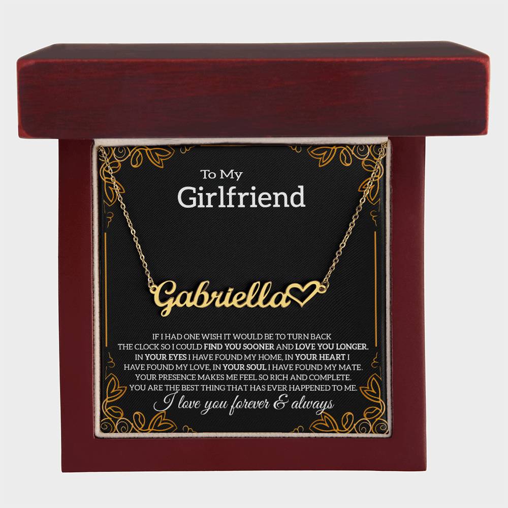 To My Girlfriend Necklace with Message Card, Boyfriend's Gift, Sentimental Anniversary Present, Birthday Gift for Her