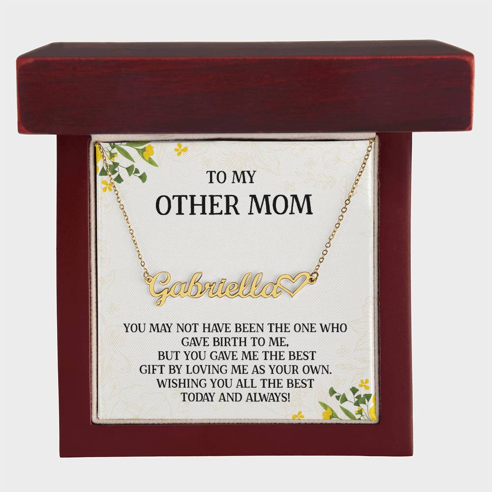 To My Other Mom Necklace Gift, Step Mom Necklace, Bonus Mom Jewelry, Unbiological Mom Gifts For Birthday, Mother's Day Present For Mom From Son Or Daughter, With Heartfelt Message Card And Amazing Box