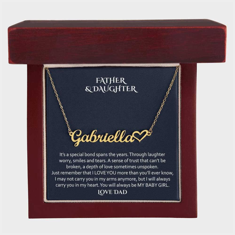 To My Daughter, Gift From Dad, Daughter Necklace, Gift for Daughter from Dad, Father Daughter Necklace, Gold Necklace for Daughter from Dad, Custom Name