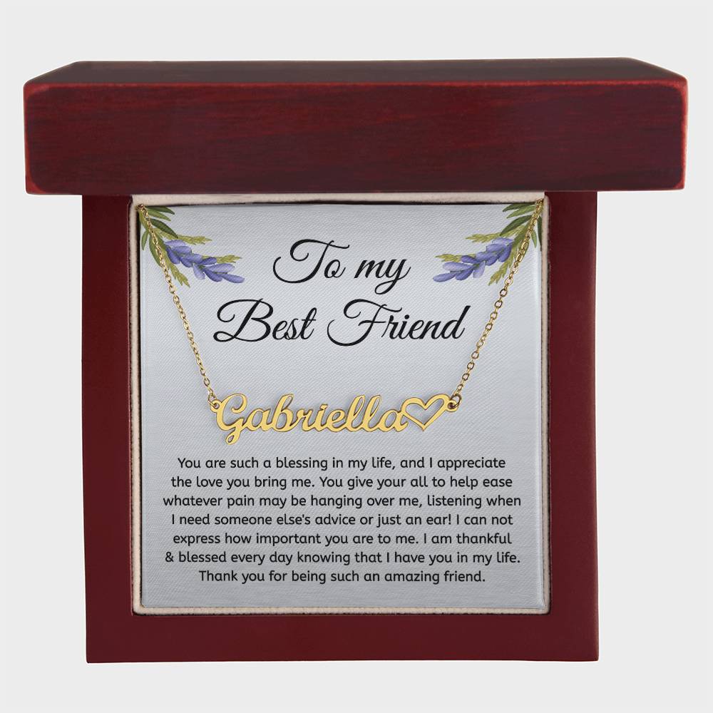 Best Friend Necklace, HeartName Necklace Friendship Necklace, Jewelry Gift, Gift for Friend, Birthday Gift, Christmas Gift