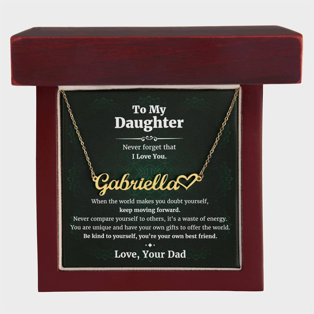 Daughter Gifts from Dad Name Name Necklace Birthday Christmas Valentine's day Gifts